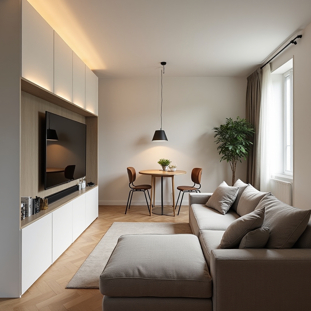 Deux-pièces parisien avec rangements sur mesure et mobilier multifonction